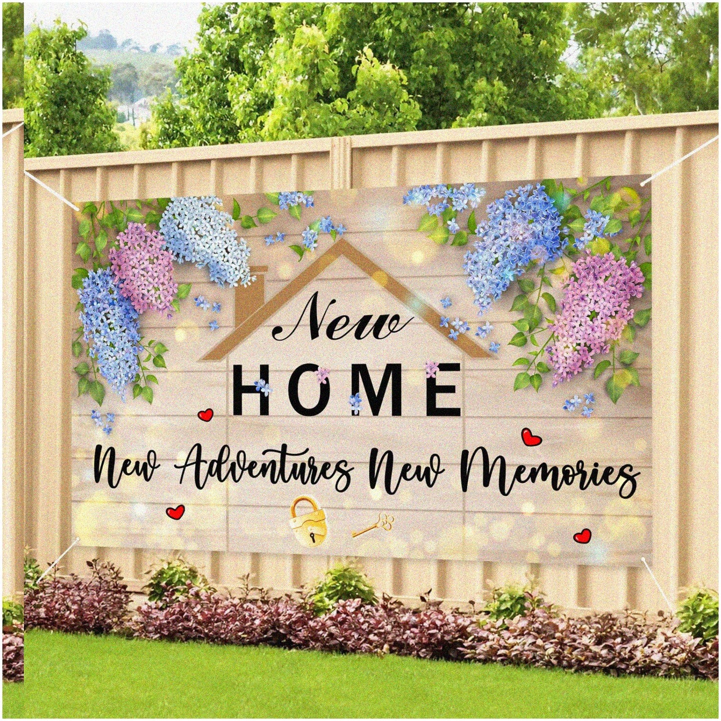 Home Sweet Memories Housewarming Banner 71x43 inches
