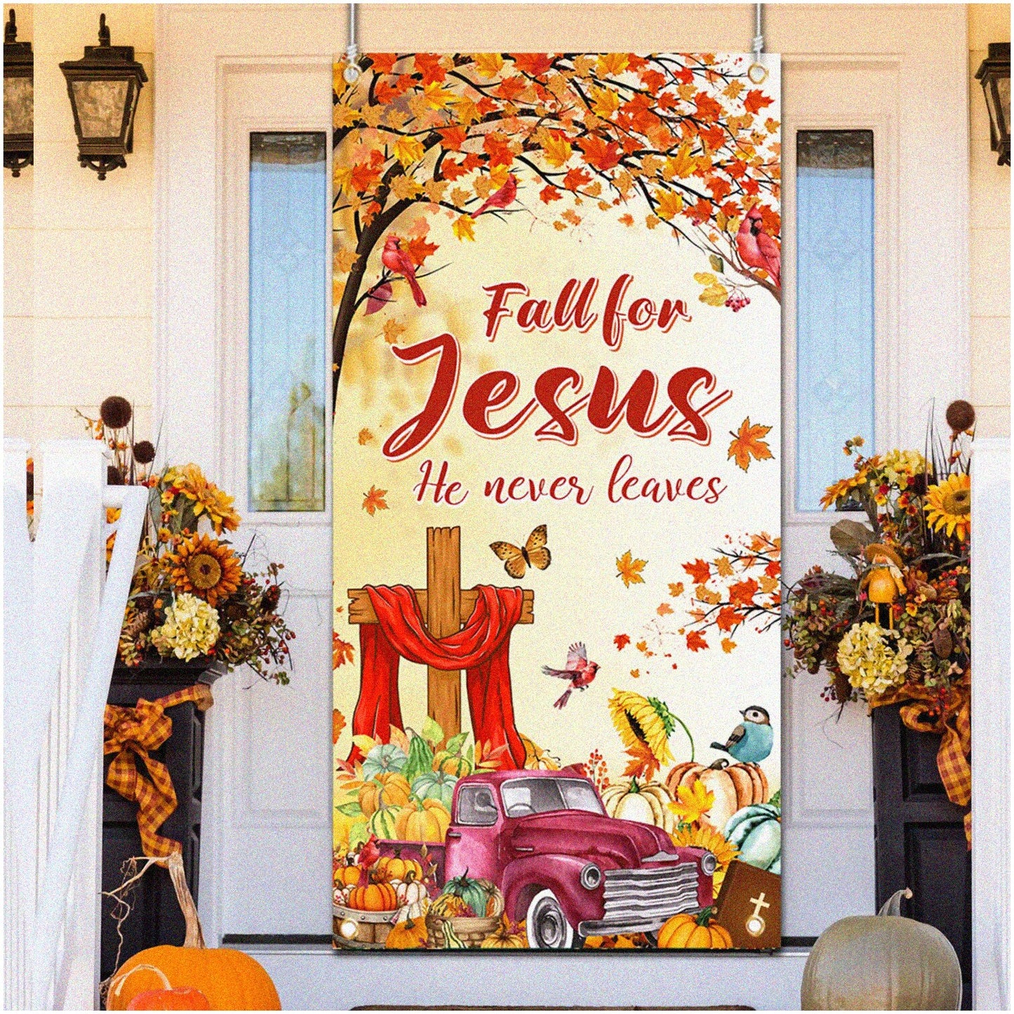 Autumn Blessings Door Cover 70.8x35.4inch