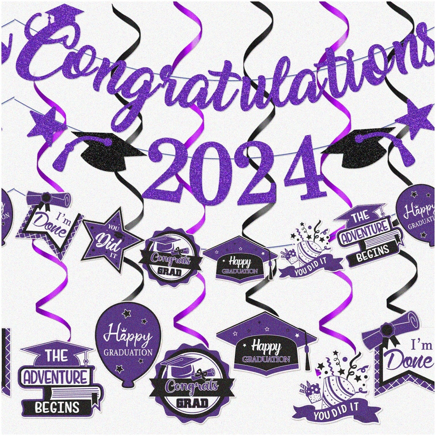 Halloween Party Decor Kit with Banner and Swirls
