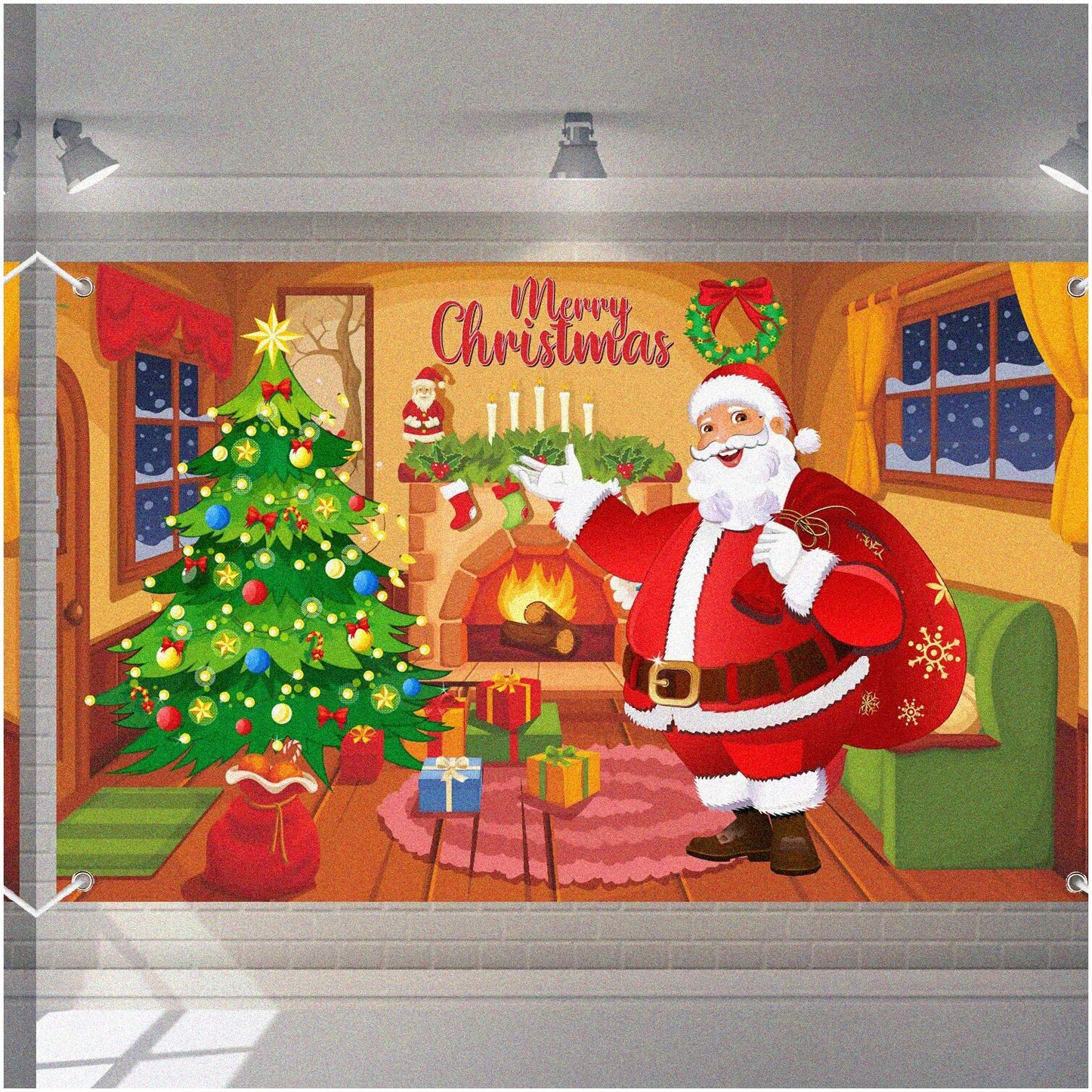 Festive Fabric Backdrop for Xmas & New Year 6ft x 3.6ft