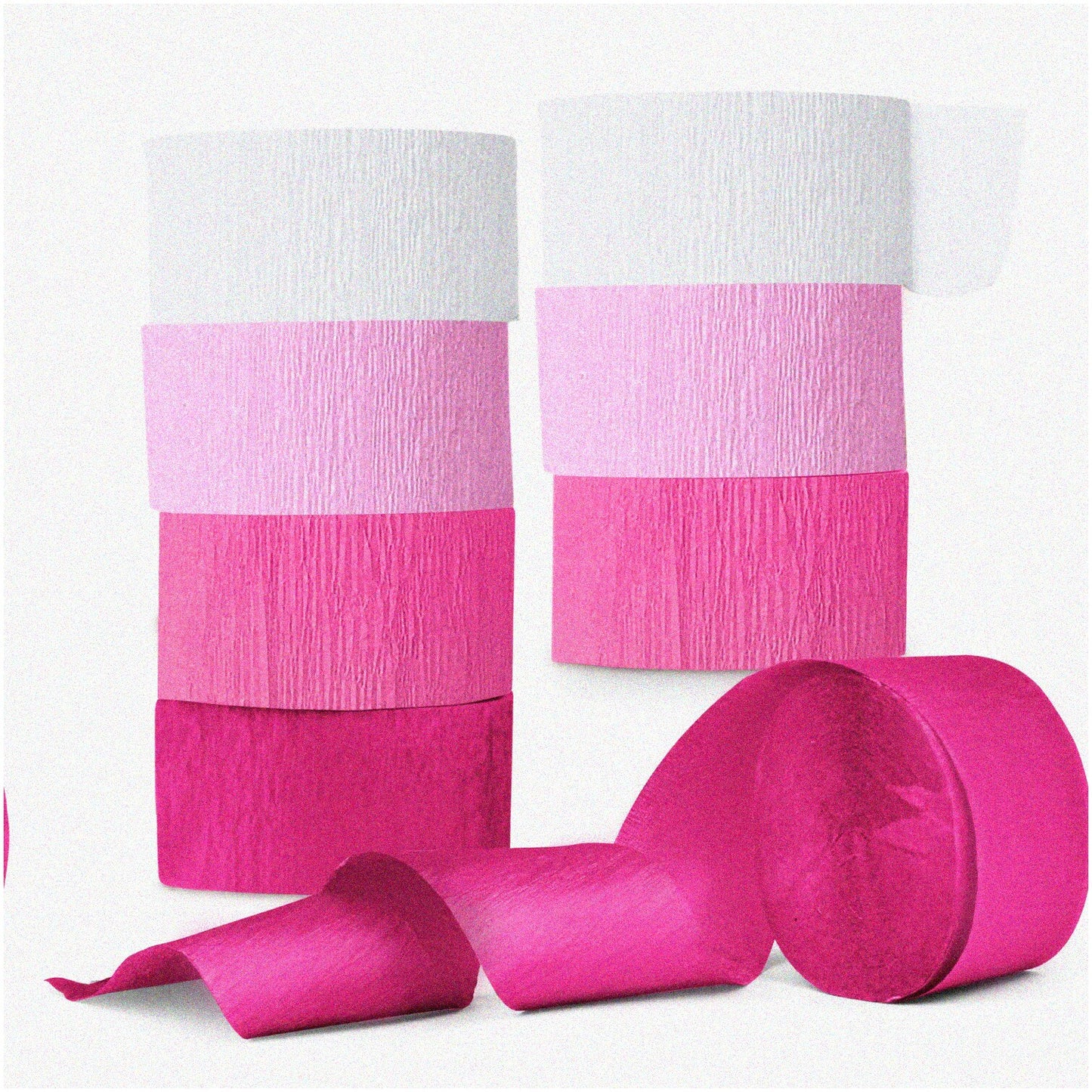 PartyPerfect Pink Crepe Paper Streamers 8 Rolls 2in x 120ft