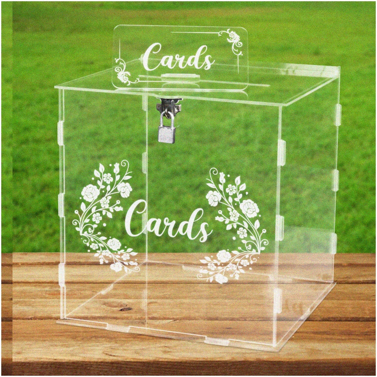Clear Acrylic LockBox for Weddings, Birthdays, Anniversaries