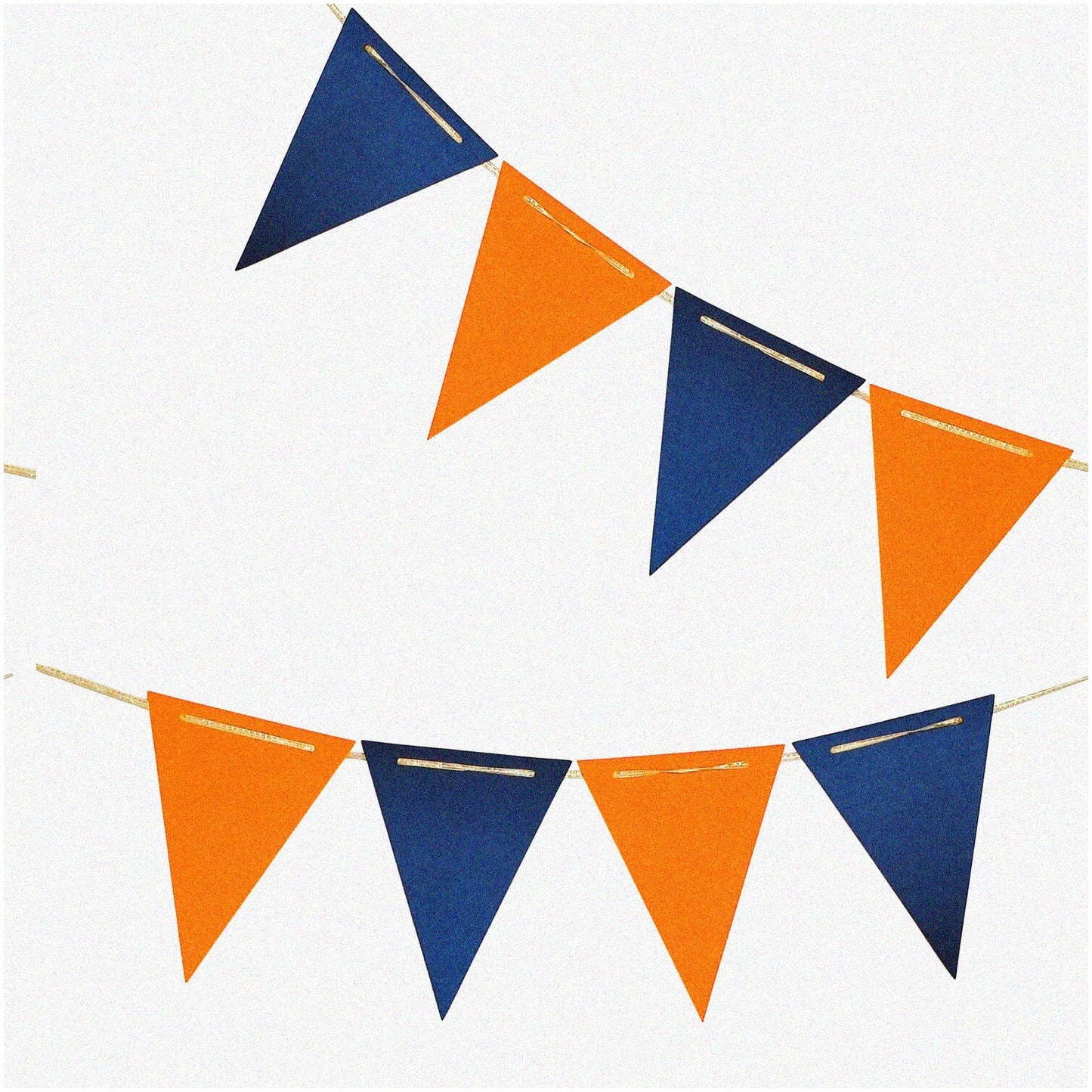 Vibrant Blue & Orange Pennant Banner 30pcs