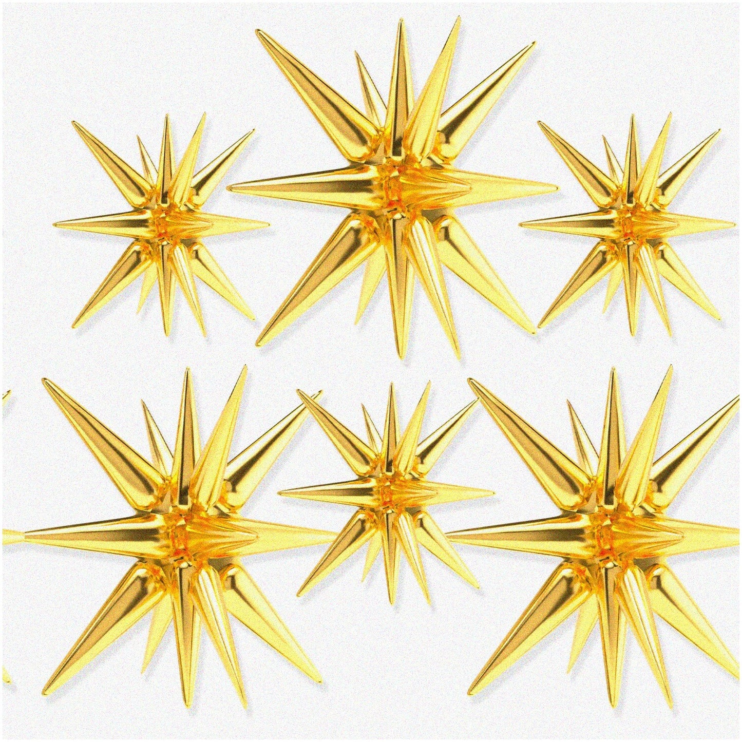 6 Piece Gold Starburst Balloons Set 27x22 Inches