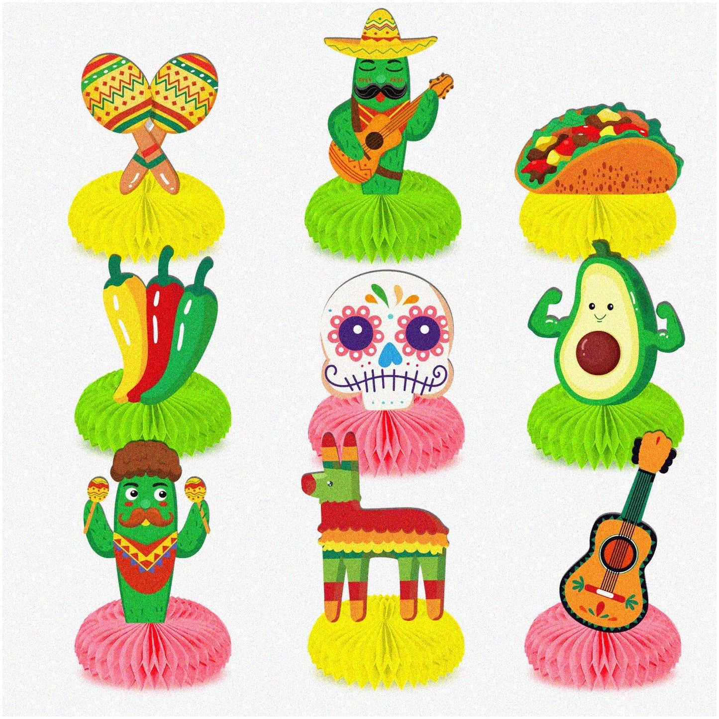 MexiFiesta Honeycomb Centerpieces 9Pcs Set