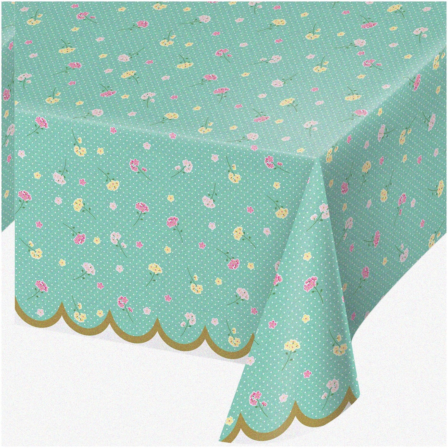 Blossom Bash Floral Plastic Tablecloth 54x102 inches