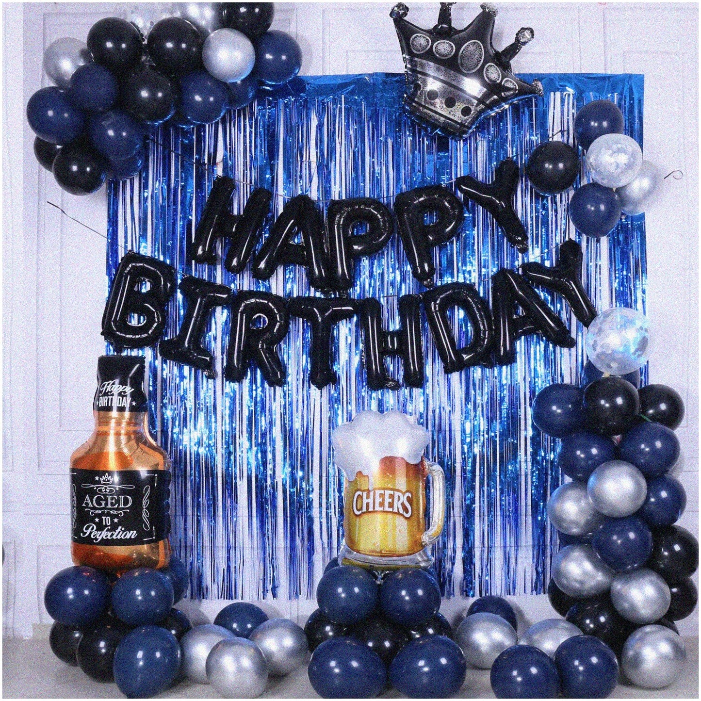 Black and Blue Birthday Party Decorations Kit