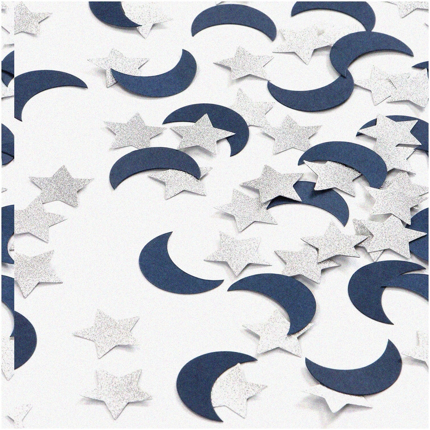300pcs Navy-Blue and Silver Confetti for Celebrations