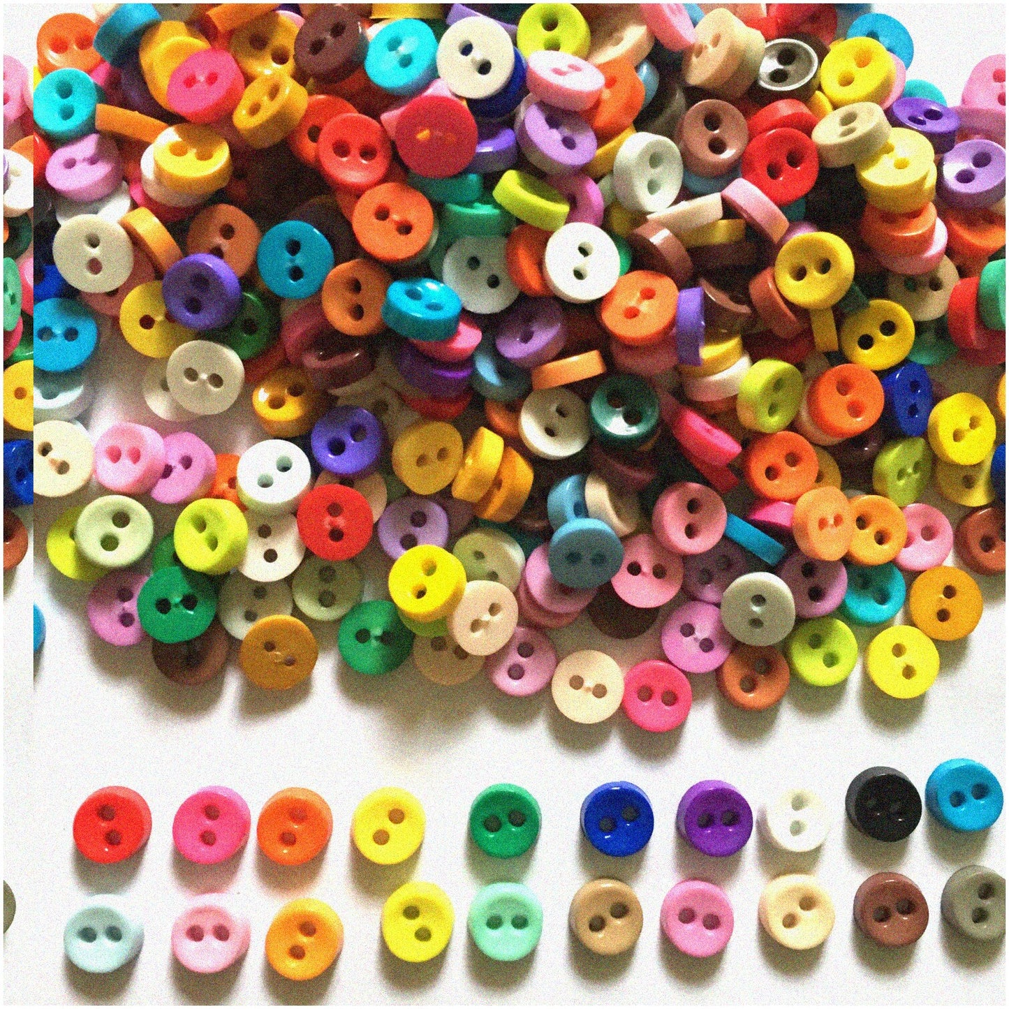 Colorful Micro Button Assortment 100 Pcs 6mm