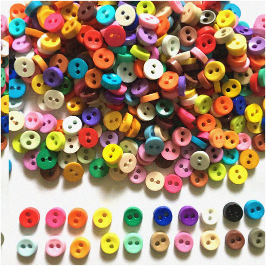 Colorful Micro Button Assortment 100 Pcs 6mm