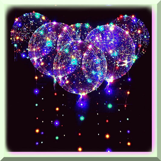 10 Packs LED Balloons and 15 Transparent 20-Inch Confetti Balloons