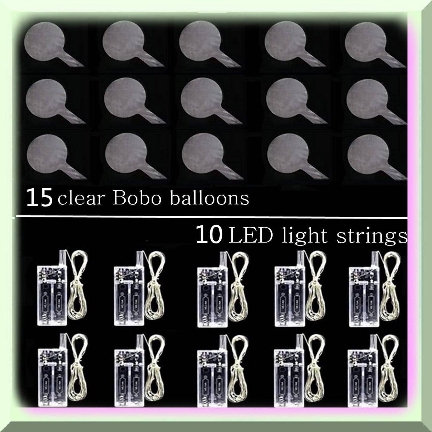 10 Packs LED Balloons and 15 Transparent 20-Inch Confetti Balloons