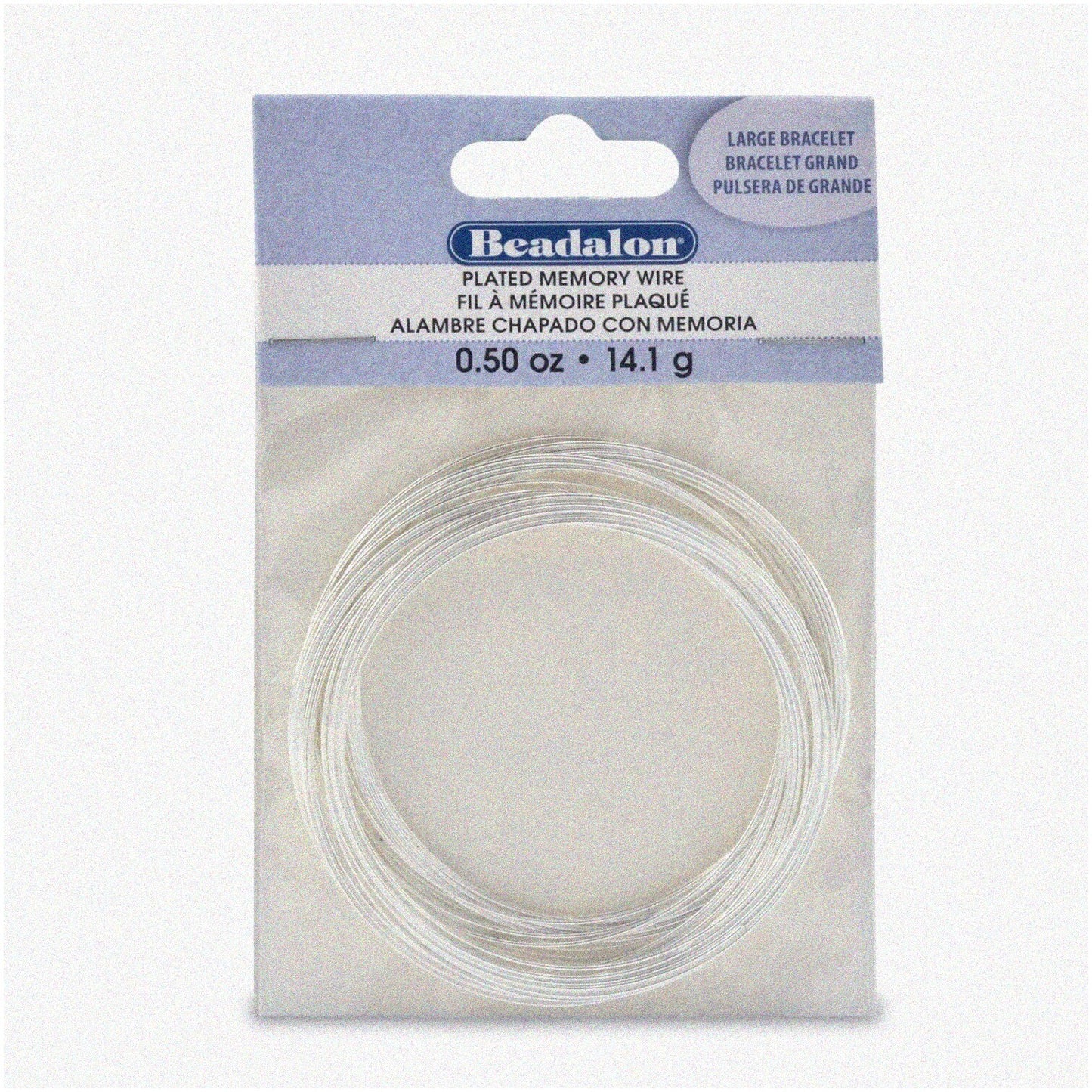Silver Spiral Memory Bracelet Wire, Large Size, 0.5 oz, 30 pcs