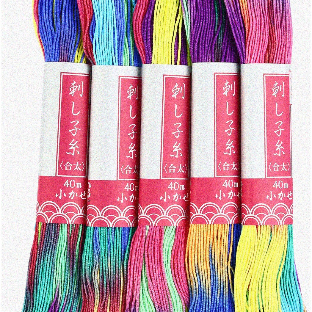 Colorful Daruma Sashiko Thread 5 Skeins 40m
