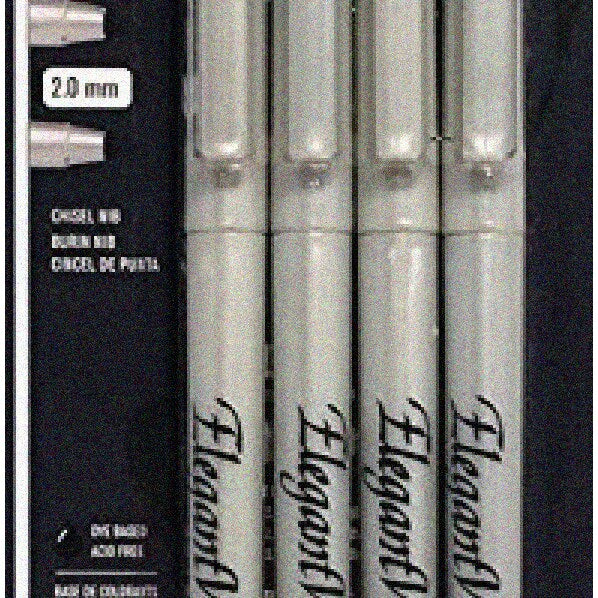 Calligraphy Marker Set 4 Black Chisel Tip Pens