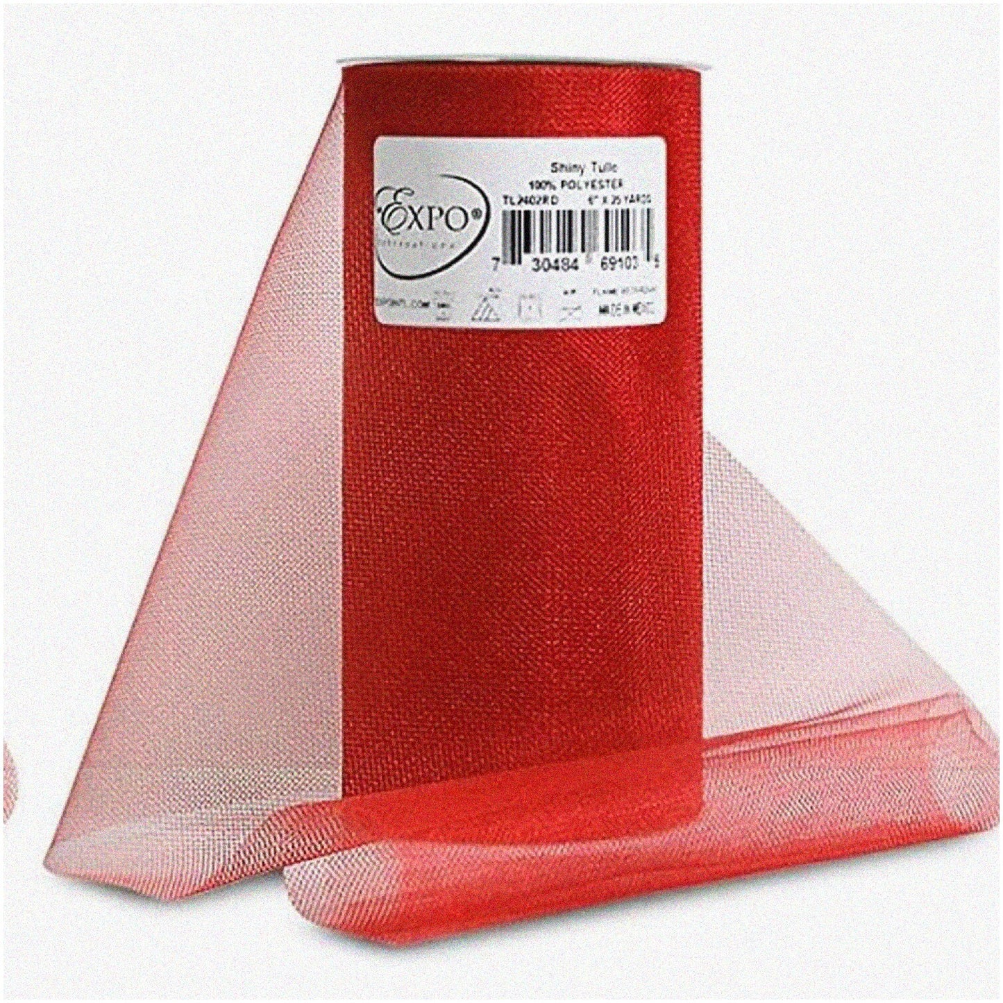 Glimmering Crimson Ribbon Roll 25 Yards Tulle