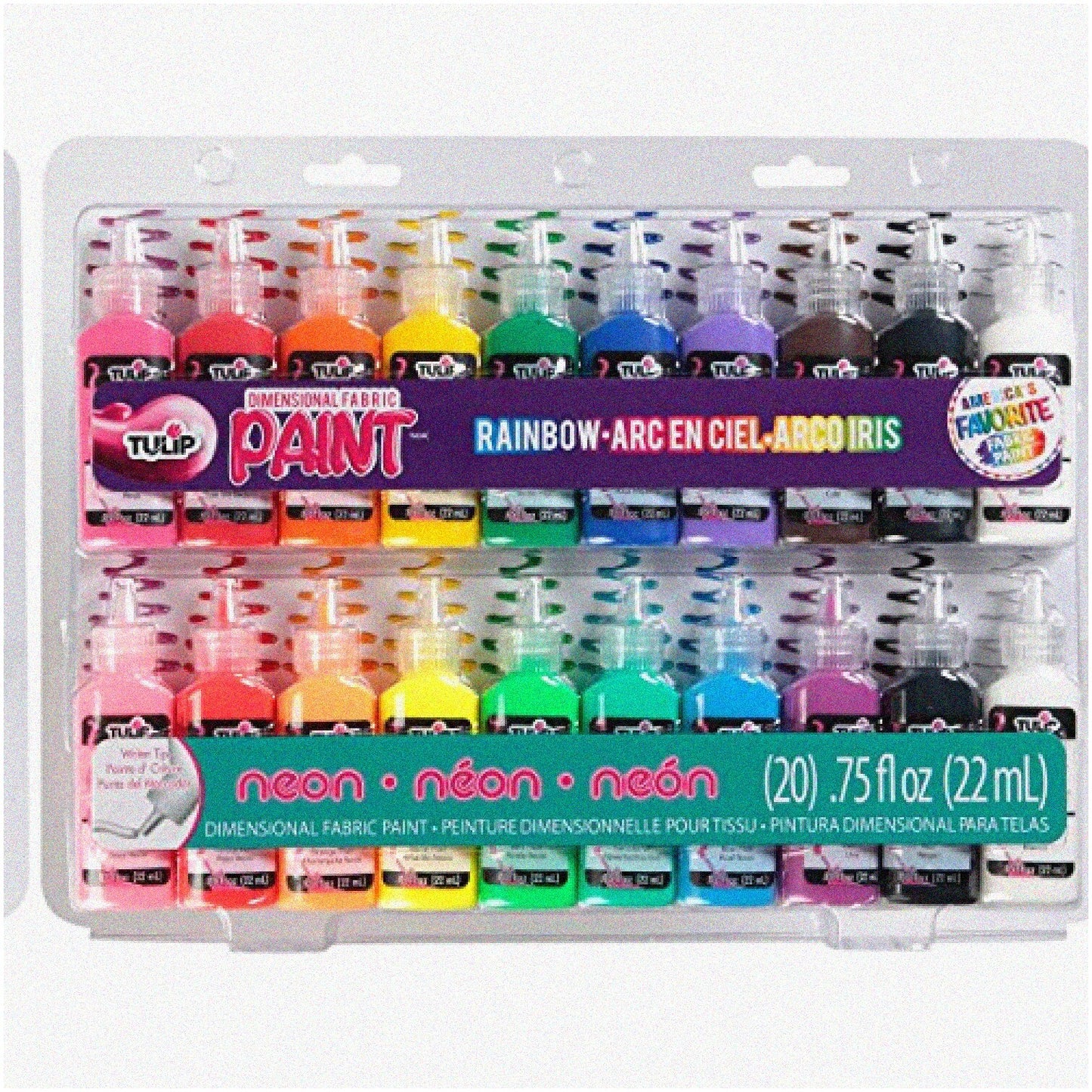 20-Pack Vibrant Non-Toxic Fabric Paints for Dimensional Designs