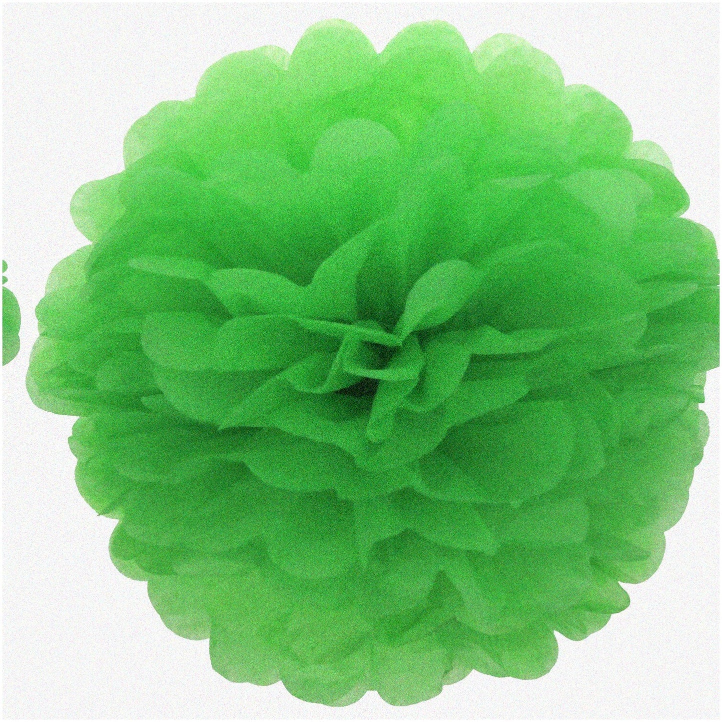 10 Green Tissue Paper Pom-Poms 10-inch Diameter