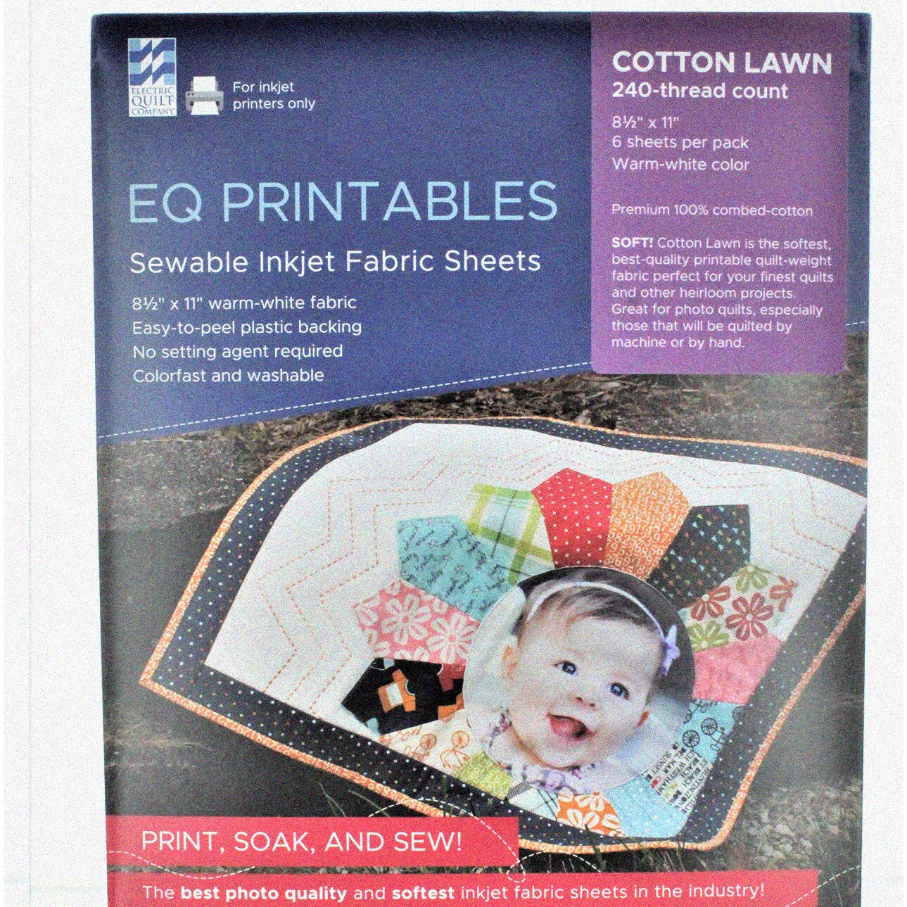 Cotton Lawn Fabric 8.5" x 11" 6 Sheets