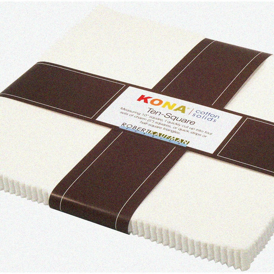 PowderPacked Snowstorm 10-Inch White Kona Cotton Fabric Bundle