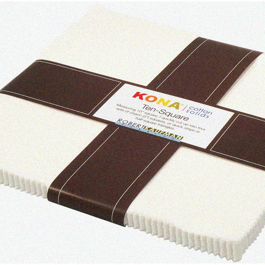 PowderPacked Snowstorm 10-Inch White Kona Cotton Fabric Bundle