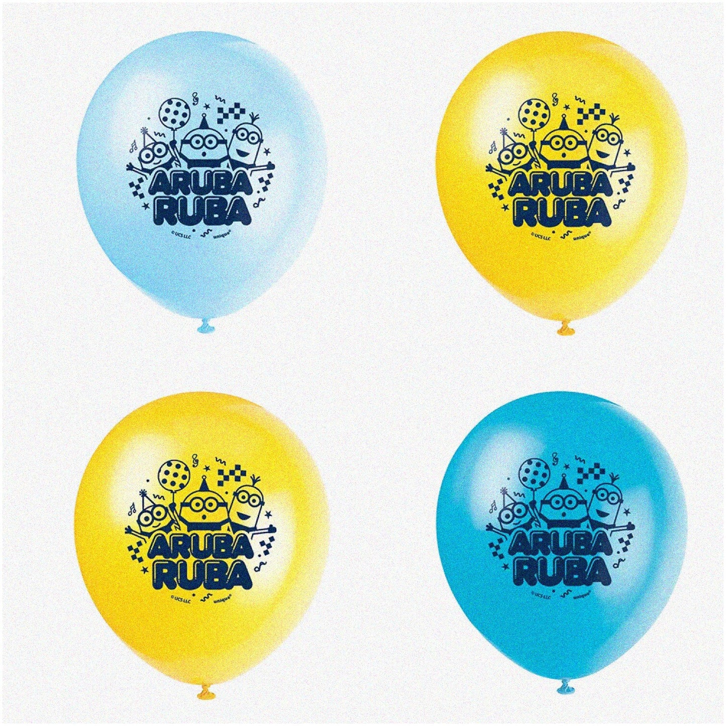 Vibrant Minion Balloons 12" 8 Pack for Kids' Parties