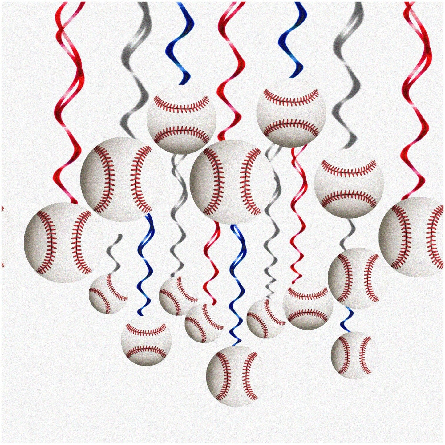 Baseball Party Decorations Set 42 Pieces with Cutouts and Spirals