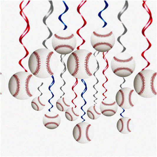 Baseball Party Decorations Set 42 Pieces with Cutouts and Spirals