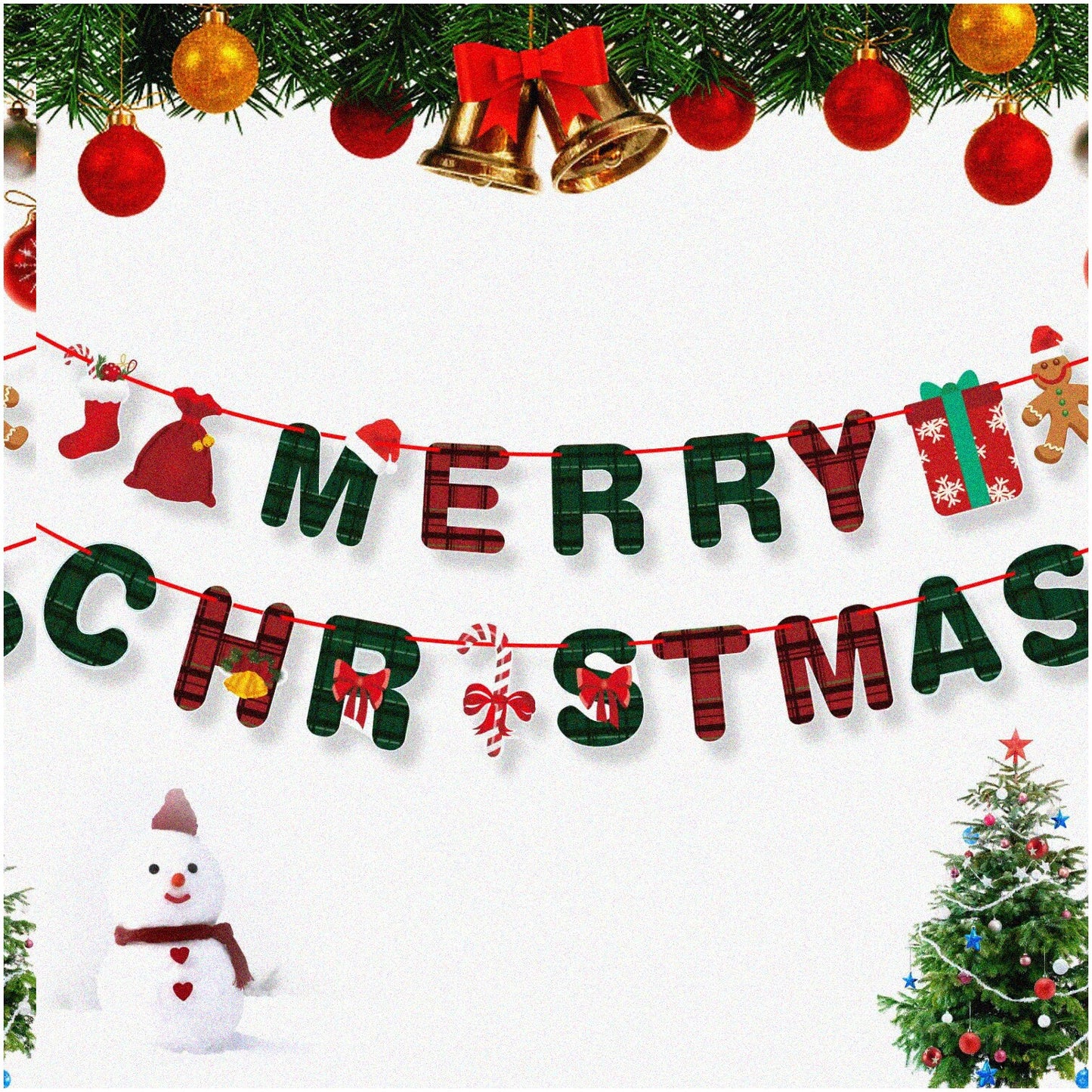 Gingerbread Joy Xmas Banner & Garland Set