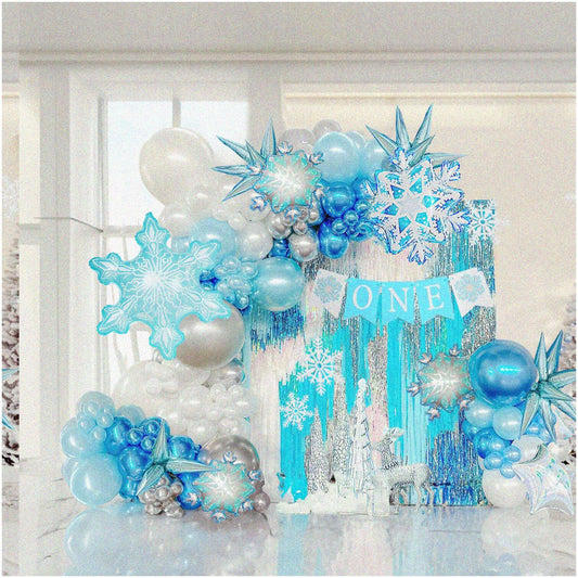 Frosty Dreams Blue White Balloon Garland Kit 158pcs