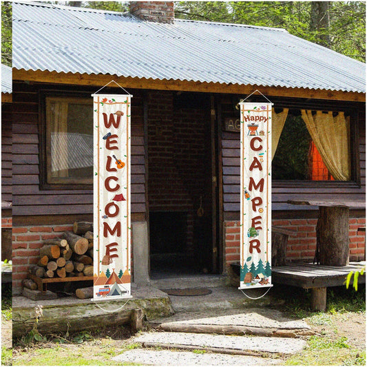 Camping Welcome Banner Set for Parties and Events