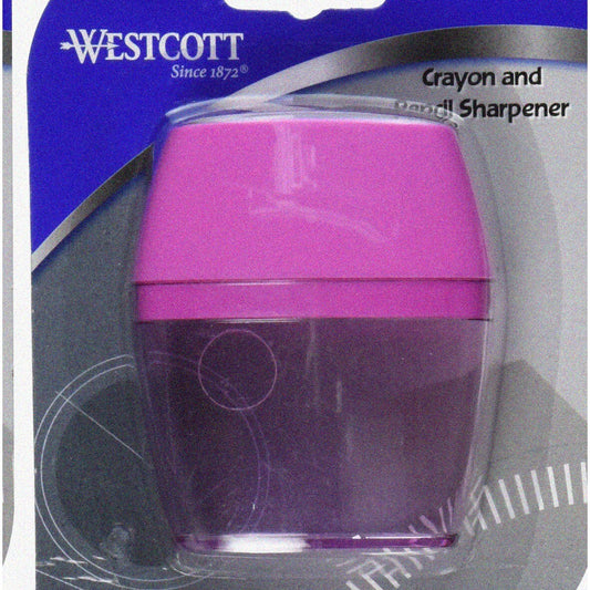 Colorful classroom crayon and pencil sharpener with 2 holes