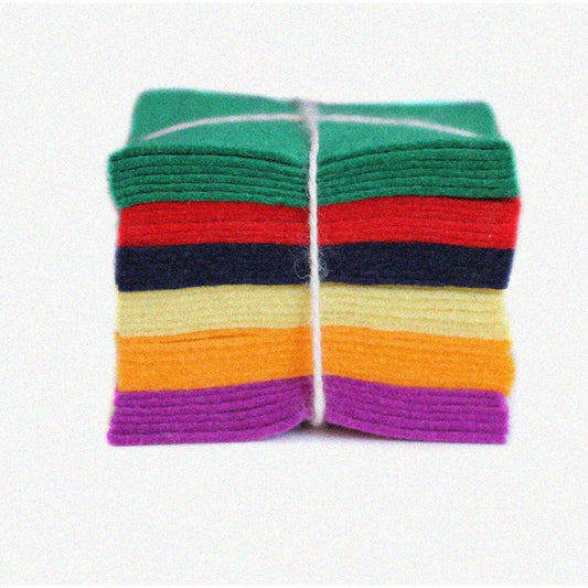 Vibrant Wool Felt Squares Pack 36 5"