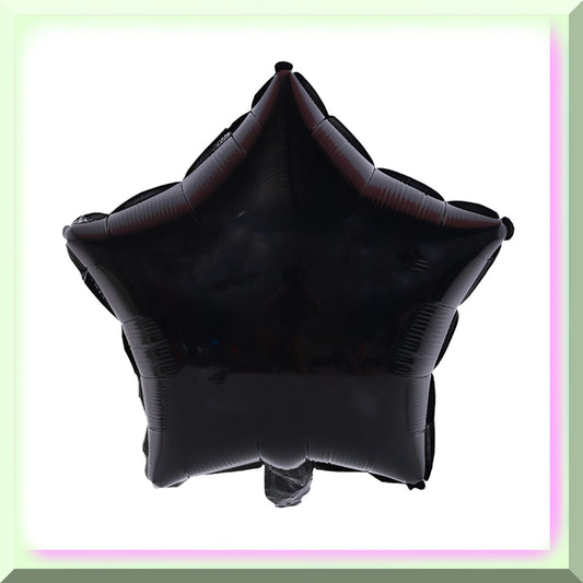 10 Black Star-Shaped Mylar Balloons 18 Inches