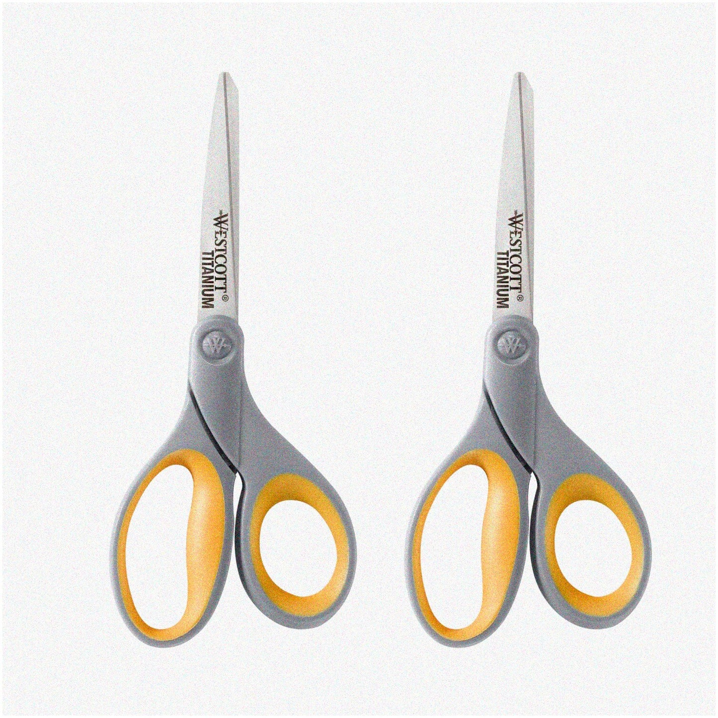 TitanCut 8-Inch Titanium Scissors 2 Pack Yellow Gray