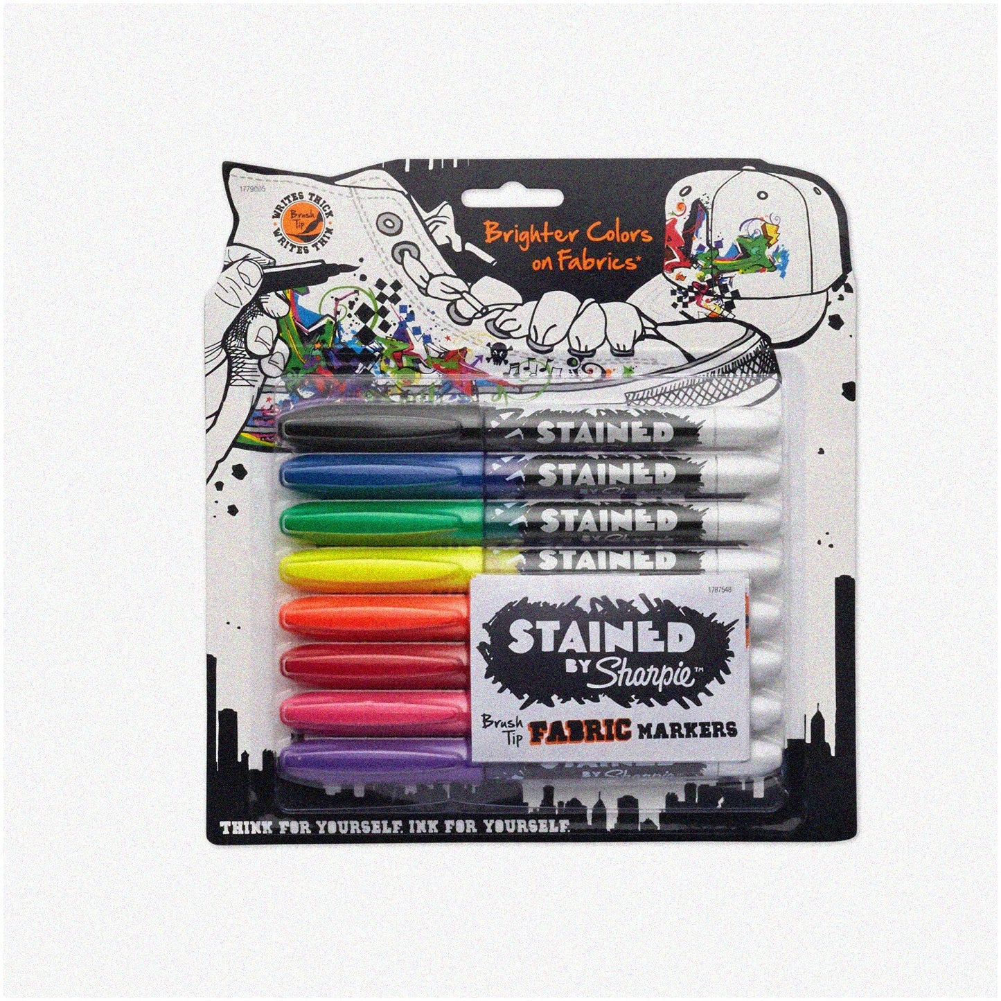 ColorSplash Fabric Brush Markers Set 8 Assorted Colors