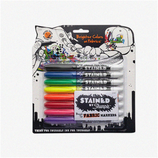 ColorSplash Fabric Brush Markers Set 8 Assorted Colors