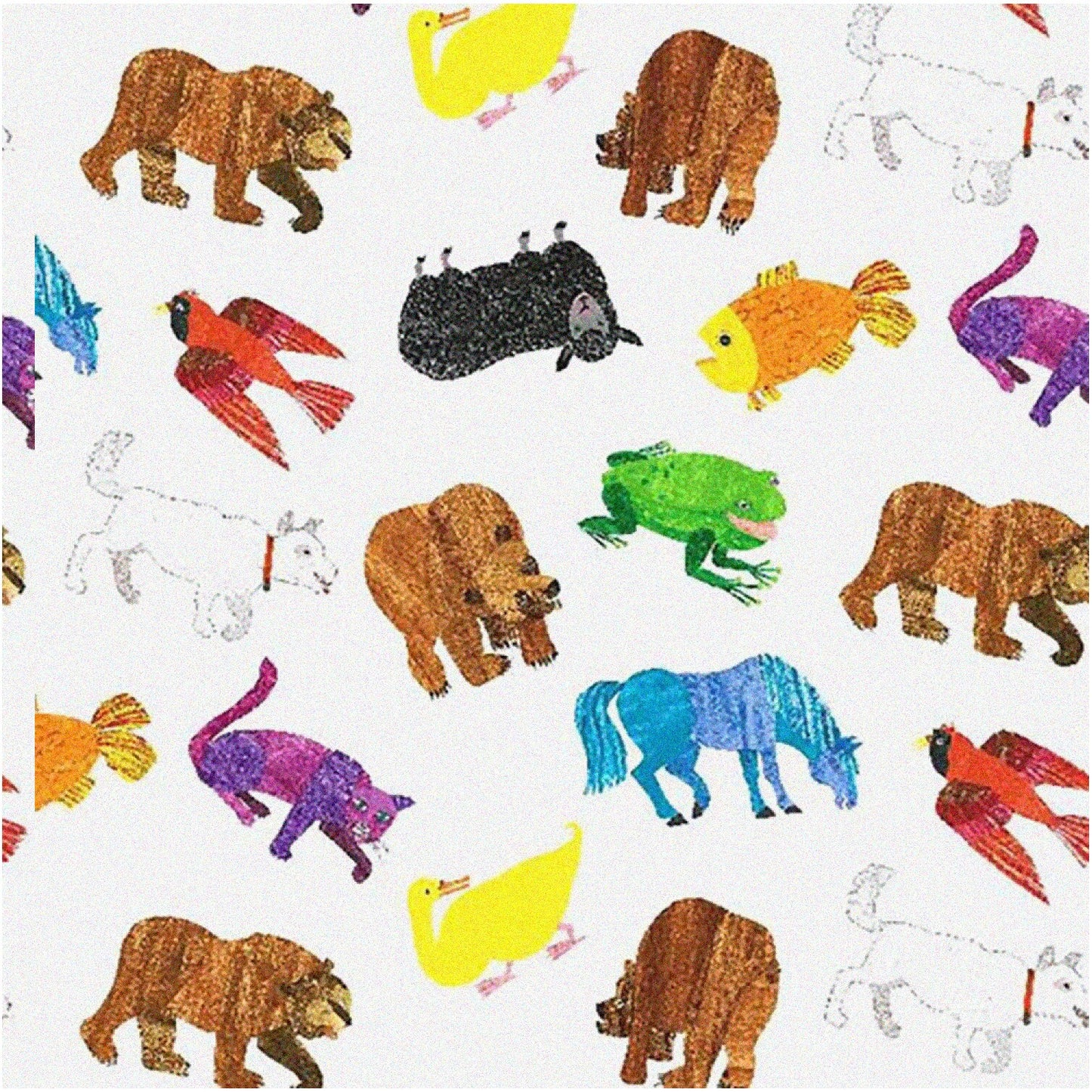 MultiAnimal Wonderland Cotton Fabric 44-Inch