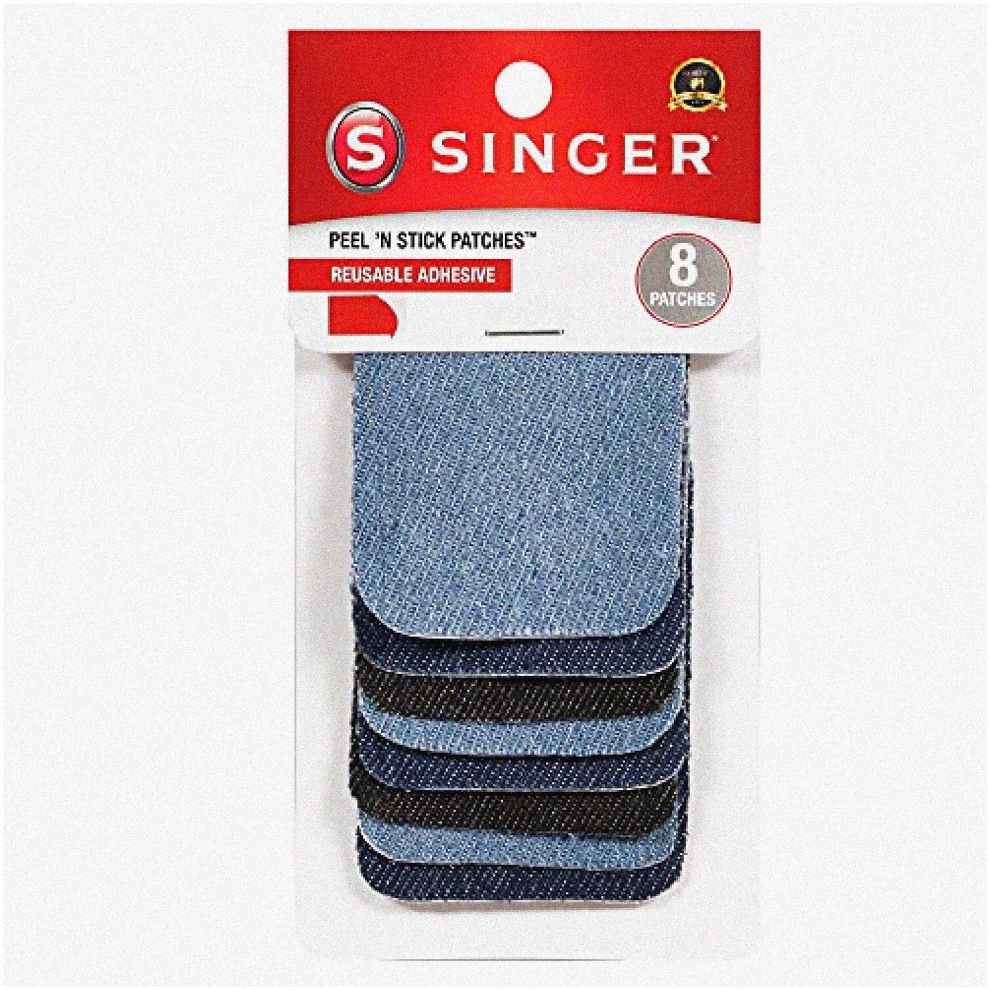 Denim Dazzle Patch Pack 8 White 2x3 Inches