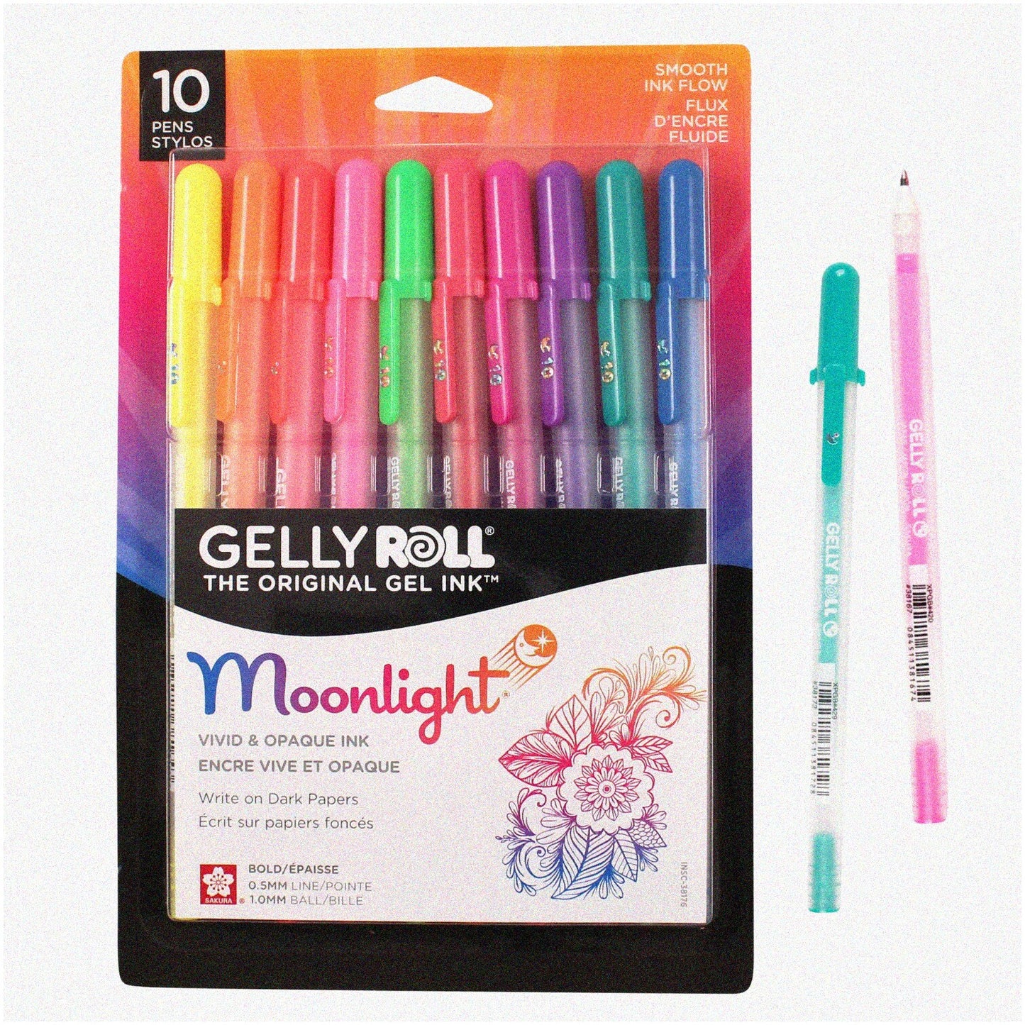 10 Pack Vibrant Gel Pens for Art and Journaling
