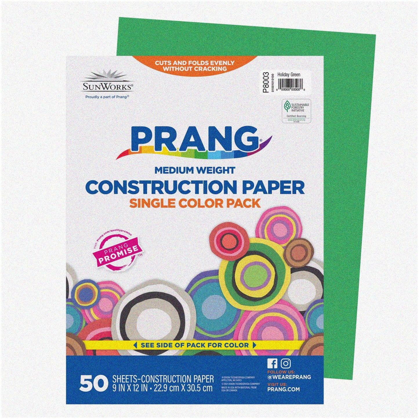 EcoCraft Green Construction Paper 50 Sheets 9x12