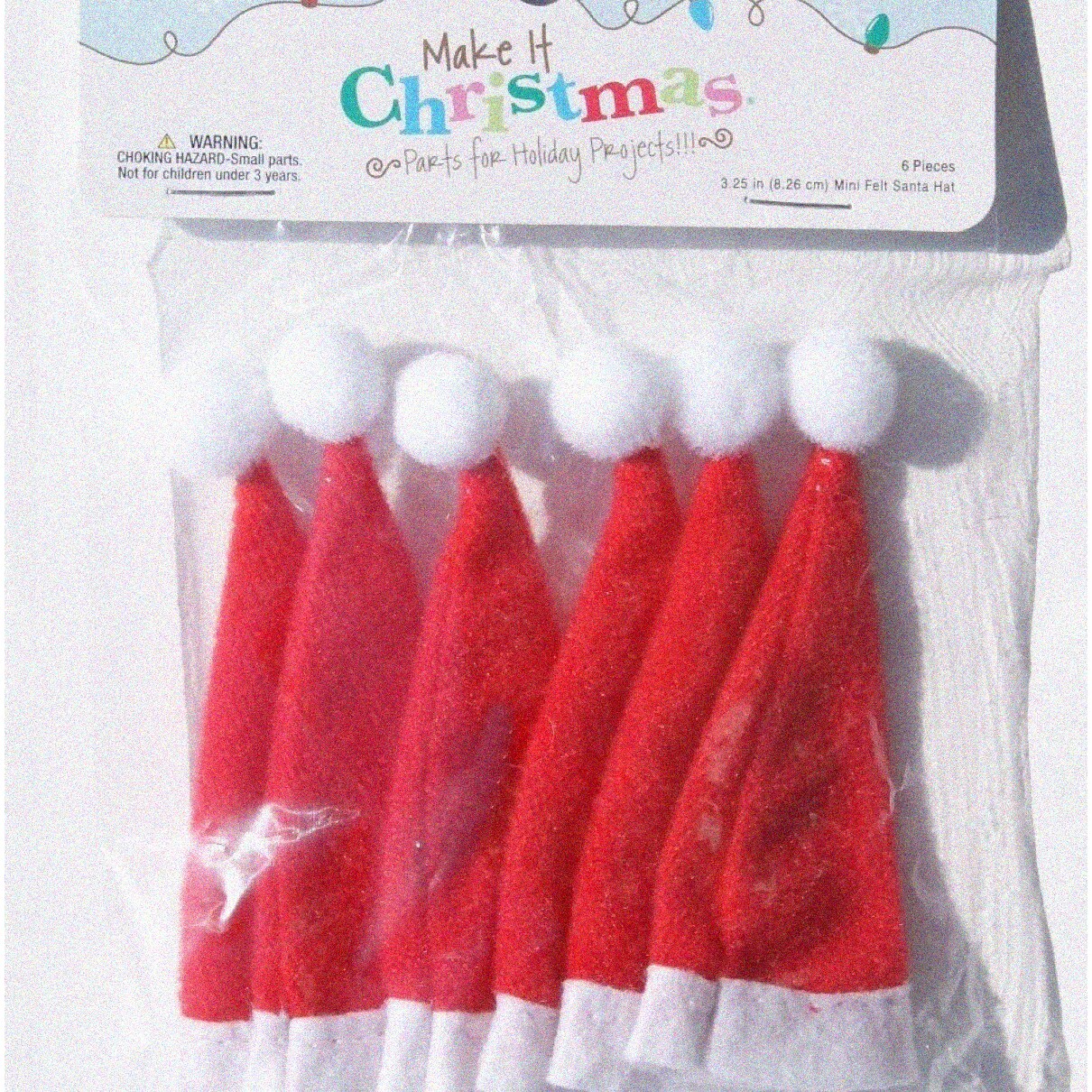 6-Pack Mini Red Craft Hats 3 Inch