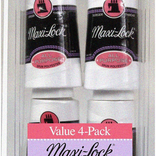 ThreadTrove MaxiLock All-Purpose Thread Pack 4 White Spools