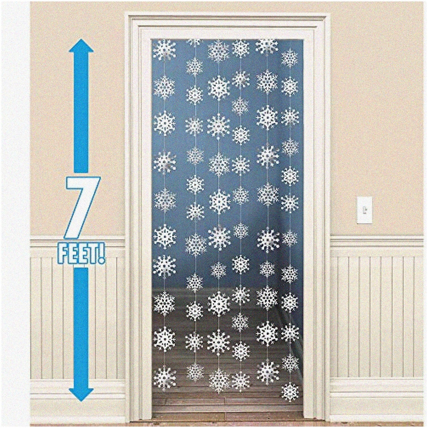 Snowflake White F String Decorations 7 ft 6 pcs