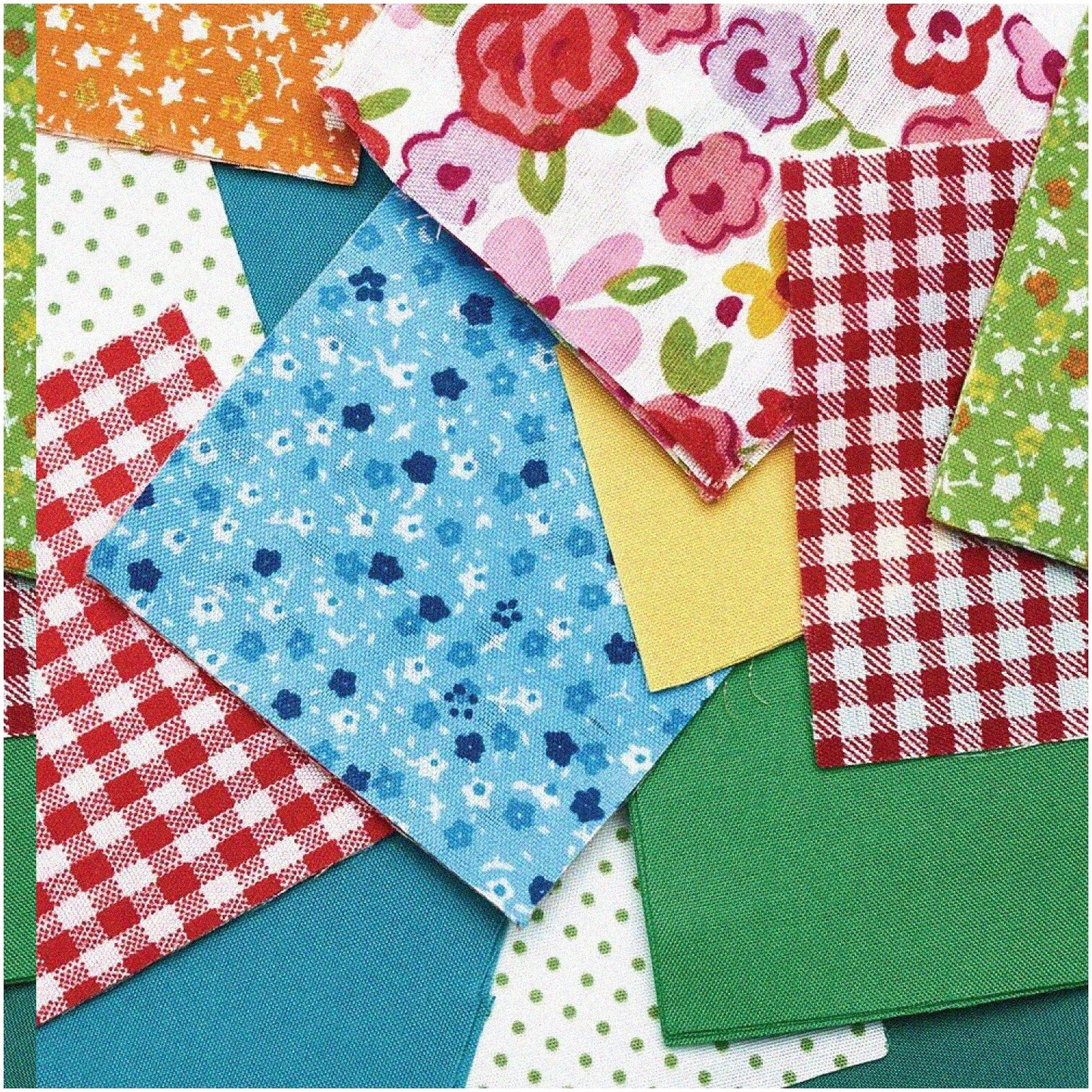 150 Vibrant Fabric Squares in Multiple Sizes