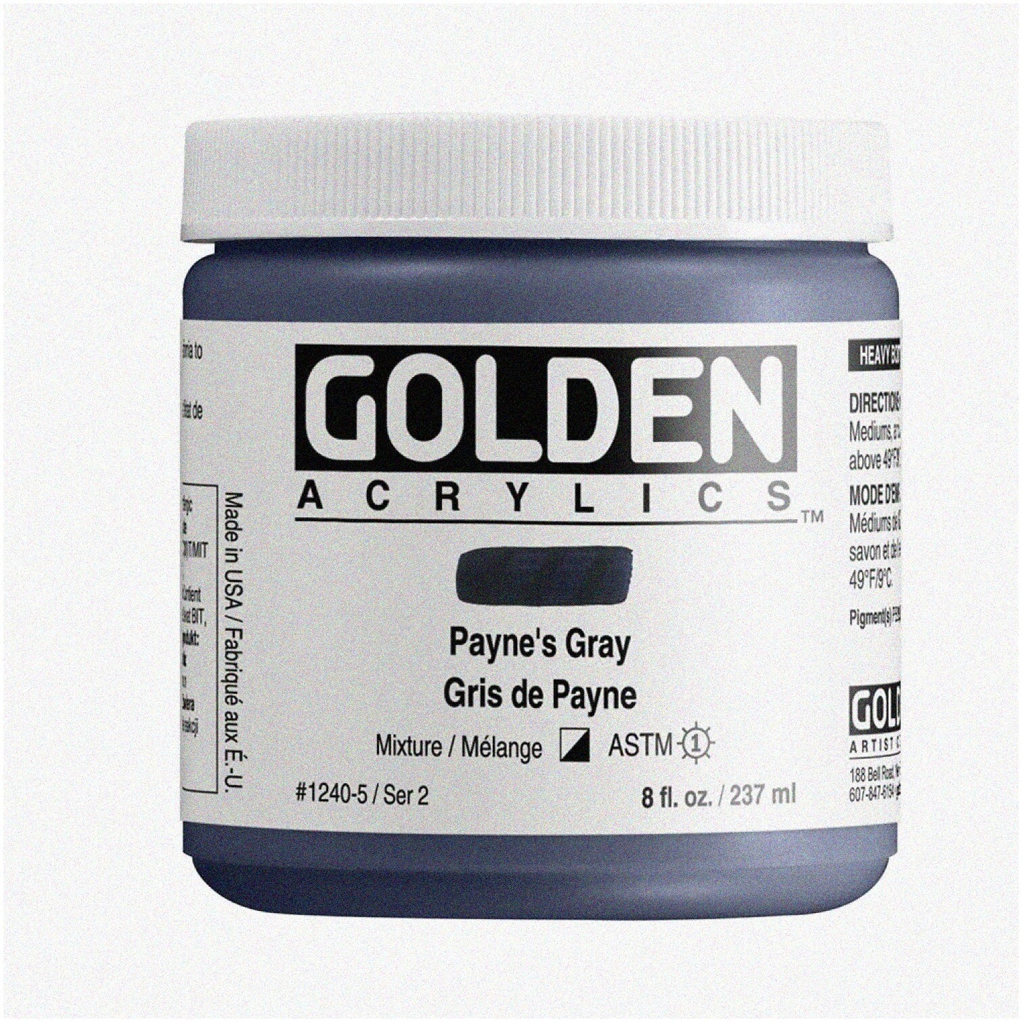8oz Heavy Body Acrylic Paint Paynes Gray