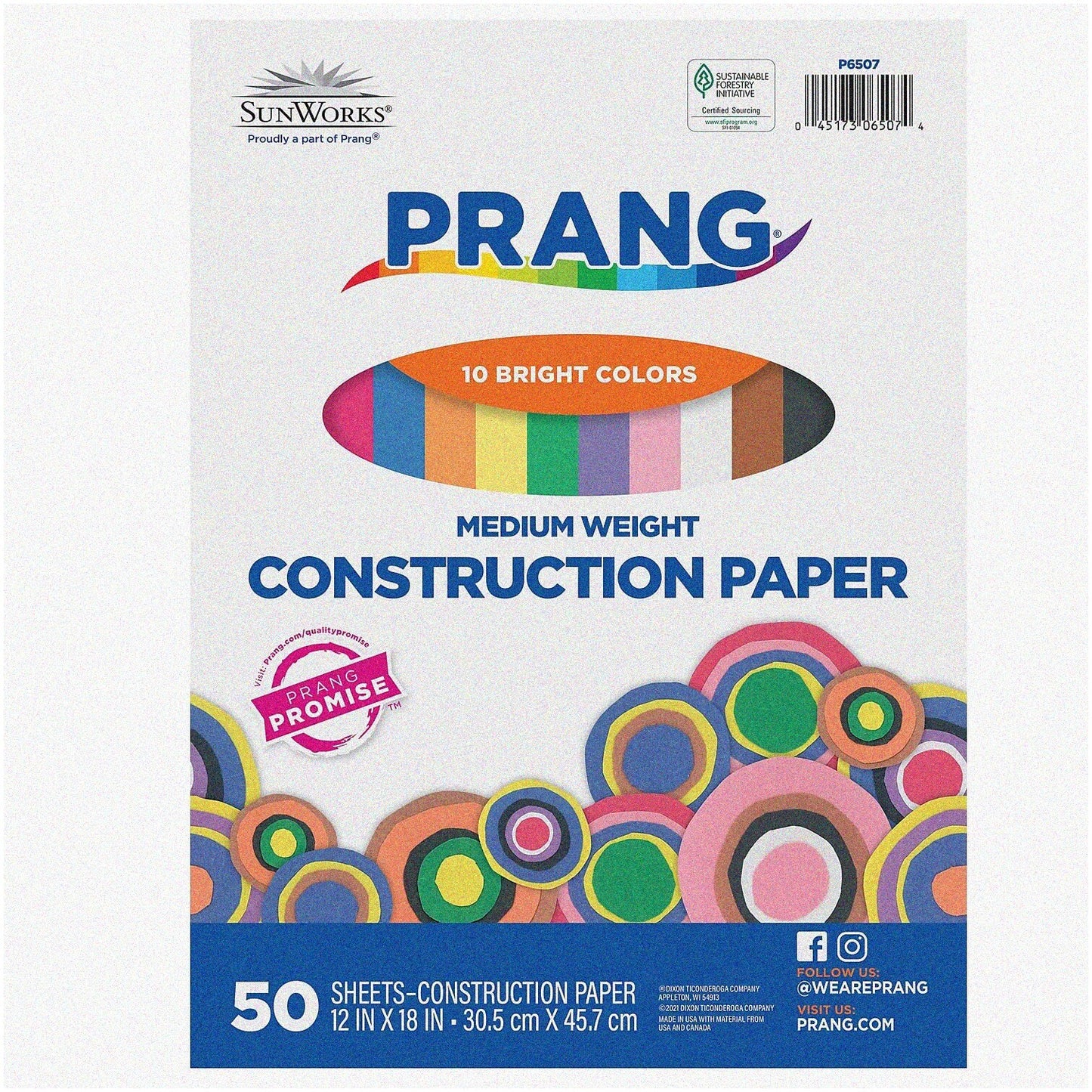 Rainbow Construction Paper Set 10 Colors 12x18 50 Sheets