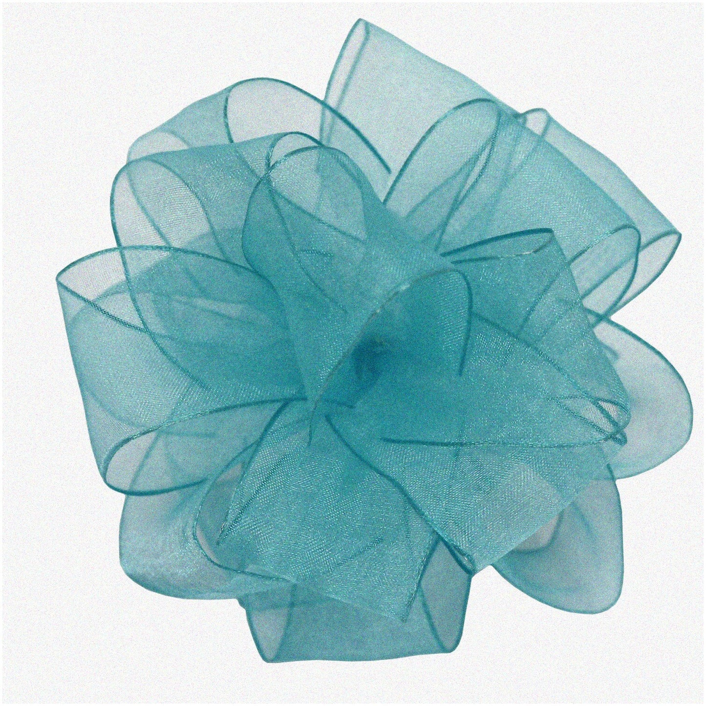 Turquoise Sheer Wired Edge Ribbon 1.5" x 25 Yards