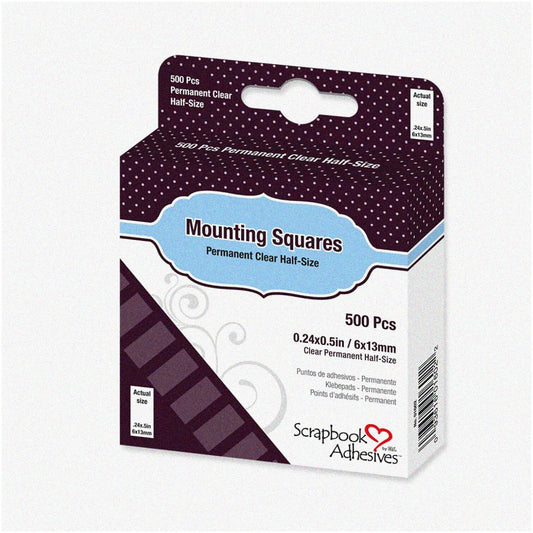 Clear Adhesive Squares 0.24x0.5 inch 500 pcs