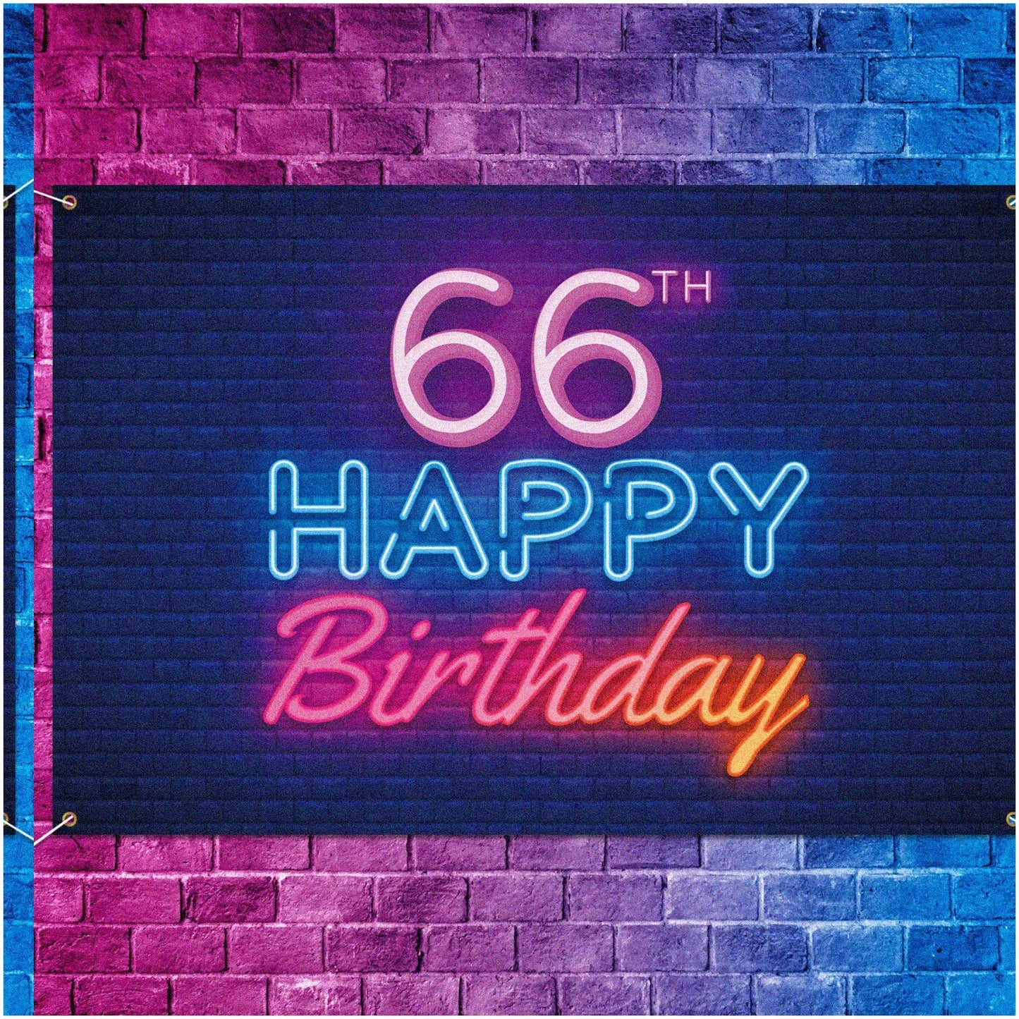 Happy 66th Birthday Backdrop Banner 39x59ft